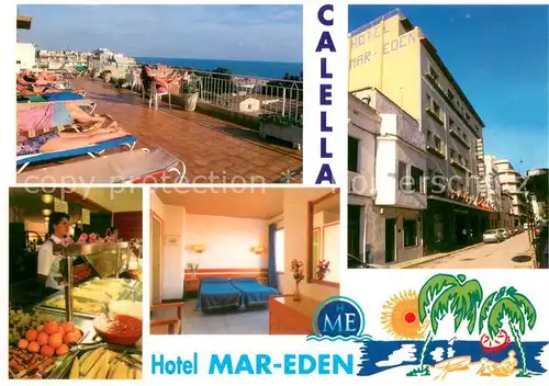 AK / Ansichtskarte Calella_de_Mar Hotel Mar Eden Servicio Buffet Piscina Solarium  Calella_de_Mar