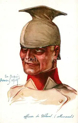 Militaria_Generaele_Stab_Deutschland Offizier Uhland Dupuis Amiens Litho Militaria_Generaele