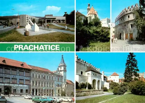 Prachatice Sidliste v Hradebni ulici Dekansky chram Literatska skola Stara a nova radnice Parkan Prachatice