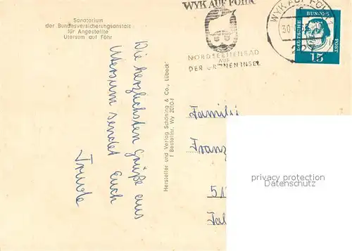 Utersum Sanatorium der BVA fuer Angestellte Utersum