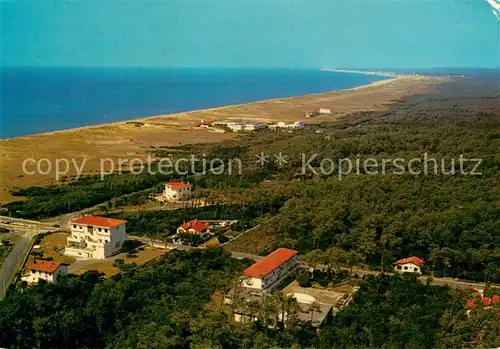 Labenne Vue generale aerienne Le Belvedere La Plage Au fond lHelio Marin Labenne