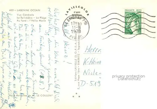 Labenne Vue generale aerienne Le Belvedere La Plage Au fond lHelio Marin Labenne