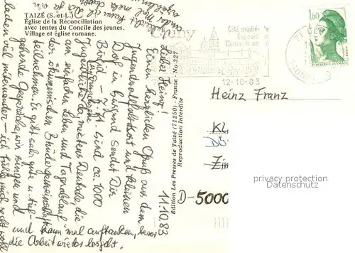 Taize_Saone et Loire Eglise de la Reconciliation avec tentes du Concile des jeunes Village et eglise romane Vue aerienne Taize Saone et Loire