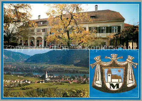 Weissenkirchen_Wachau Buschenschank Weingut Edelbraende Mang Panorama Wappen Weissenkirchen Wachau