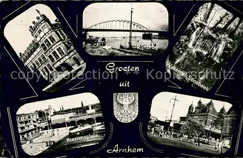 AK / Ansichtskarte Arnhem Stadhuis Rihnbrug Waterval Sonsbeek Stationsplein Arnhem