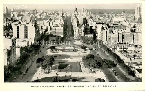 AK / Ansichtskarte Buenos_Aires Plaza Congreso y Avenida de Mayo Buenos Aires