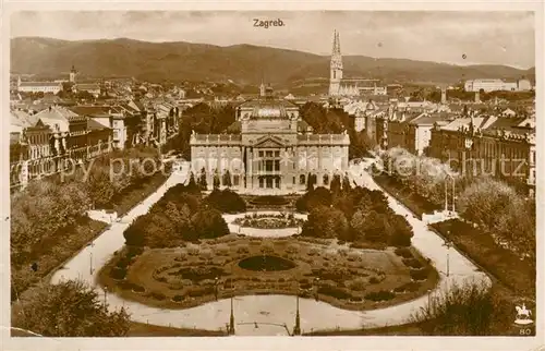 AK / Ansichtskarte Zagreb Gruenes Hufeisen Kunstpavillon Zagreb