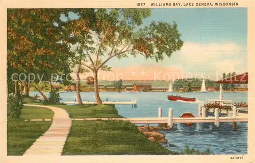AK / Ansichtskarte Lake_Geneva_Wisconsin Williams Bay Illustration Kuenstlerkarte 