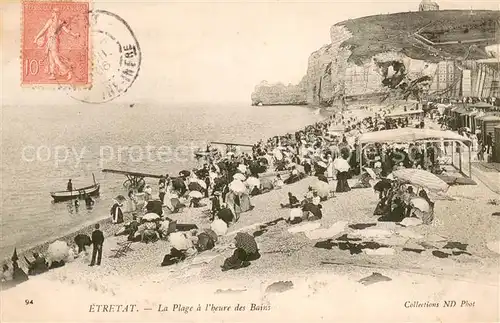 AK / Ansichtskarte Etretat La plage a l heure des bains Etretat