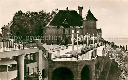 AK / Ansichtskarte Thonon les Bains Chateau de Sonnaz et la gare du funiculaire Thonon les Bains