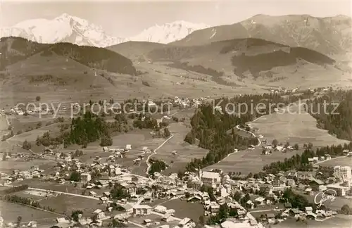 AK / Ansichtskarte Megeve Chaine du Mont Blanc et la Chaine du Mont July Alpes vue aerienne Megeve