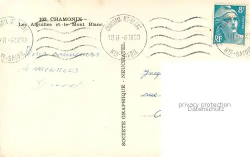 AK / Ansichtskarte Chamonix Les Aiguilles et le Mont Blanc Chamonix