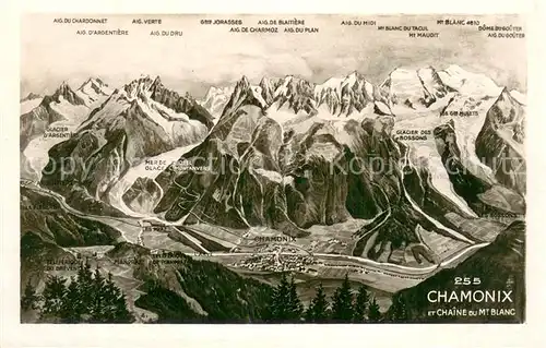 AK / Ansichtskarte Chamonix Vue a vol d oiseau Chaine du Mont Blanc Alpes Chamonix