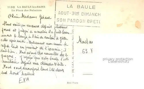 AK / Ansichtskarte La_Baule_sur_Mer Place des Palmiers La_Baule_sur_Mer