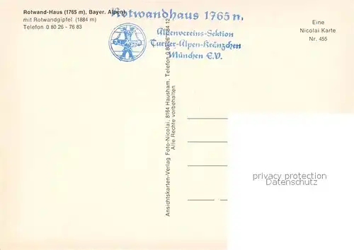 AK / Ansichtskarte Rotwandhaus Panorama mit Rotwandgipfel Rotwandhaus