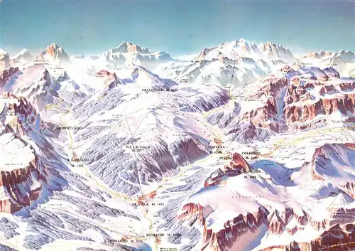 AK / Ansichtskarte Alta_Badia Corvara Panoramakarte Alta_Badia