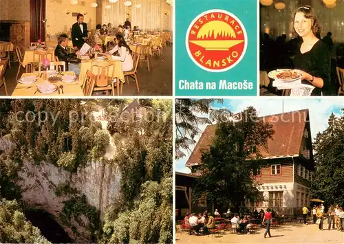 AK / Ansichtskarte Moravsky_Kras Chata na Macose Gaststube Service Terrasse Moravsky Kras