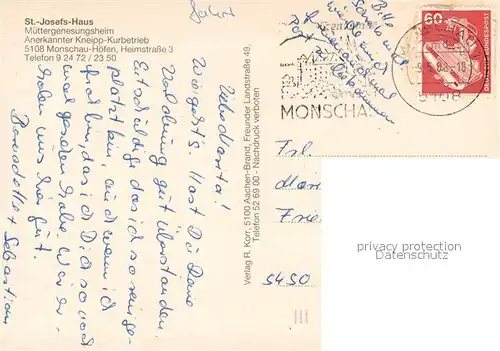 AK / Ansichtskarte Hoefen_Monschau St Josefs Haus Muettergenesungsheim Hoefen Monschau