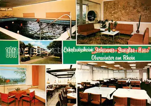 AK / Ansichtskarte Oberwinter_Rhein Erholungsheim Johannes Junglas Haus Hallenbad Gastraeume Zimmer Oberwinter Rhein
