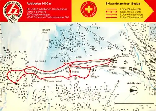 AK / Ansichtskarte Adelboden Skiwanderzentrum Boden Gebietskarte Adelboden