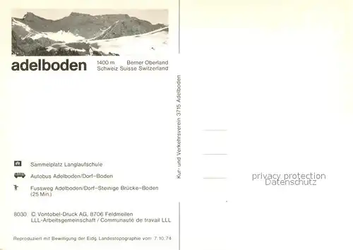 AK / Ansichtskarte Adelboden Skiwanderzentrum Boden Gebietskarte Adelboden