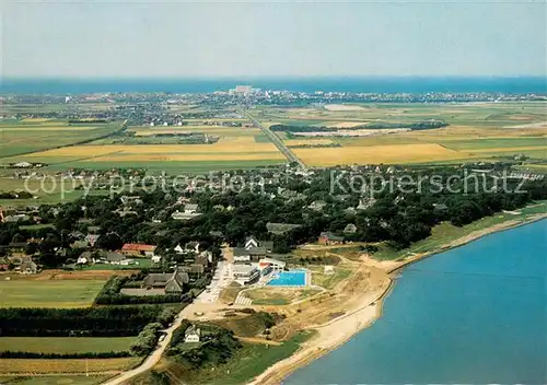 AK / Ansichtskarte Keitum_Sylt Fliegeraufnahme mit Westerland im Hintergrund Keitum Sylt