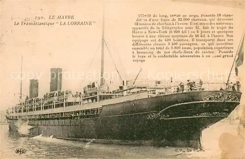 AK / Ansichtskarte Dampfer_Oceanliner Le Havre 