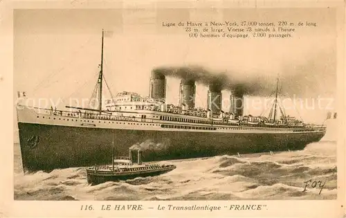 AK / Ansichtskarte Dampfer_Oceanliner Le Havre 