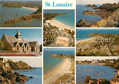 AK / Ansichtskarte Saint Lunaire Les plages LEglise et la pointe du Decolle Saint Lunaire