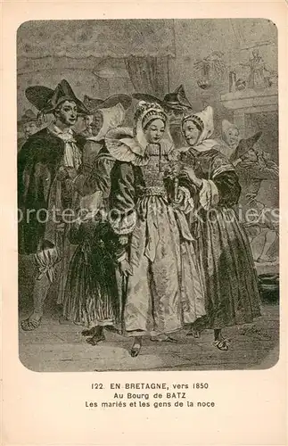 AK / Ansichtskarte Bourg de Batz_Le Les maries et les gens de la noce Bourg de Batz_Le