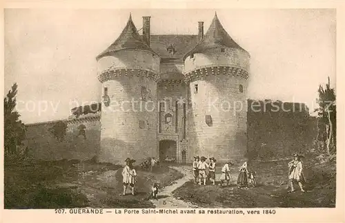 Guerande La Porte Saint Michel avant sa restauration vers 1840 Guerande