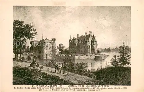 Missillac Chateau de la Breteche vers 1860 Missillac