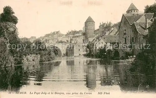 Semur en Auxois Le Pont Joly et le Donjon vue prise du Caron Semur en Auxois