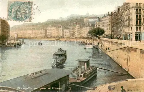 Lyon_France Le quai St Vincent Lyon France