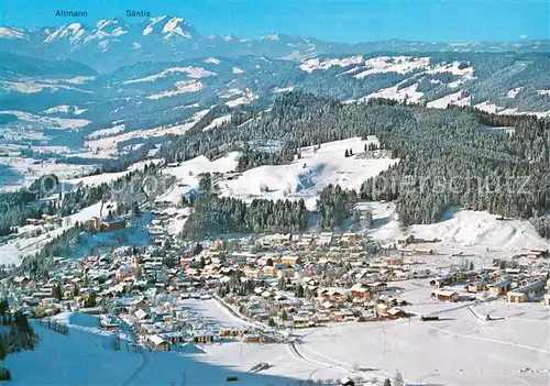 AK / Ansichtskarte Oberstaufen Schrothkurort Wintersportplatz Alpen Fliegeraufnahme Oberstaufen