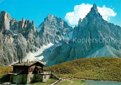 AK / Ansichtskarte Passo_Rolle Baita Segantini col Cimon Della Pala Berghuette Dolomiten Passo_Rolle