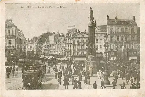 AK / Ansichtskarte Lille_Nord Grand Place  Strassenbahn Lille_Nord