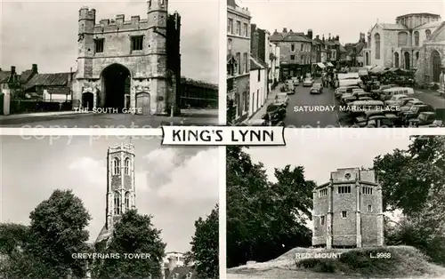 AK / Ansichtskarte Kings_Lynn_&_West_Norfolk South Gate Market Place Greyfriars Tower Red Mount 