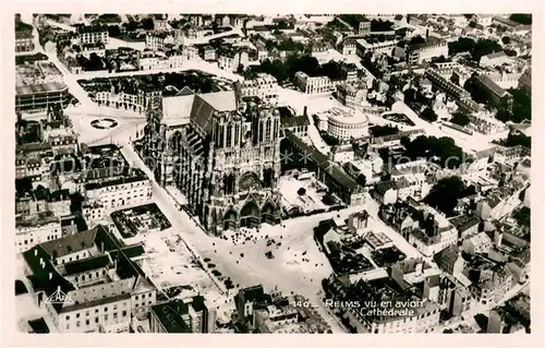 AK / Ansichtskarte Reims_51 Fliegeraufnahme Cathedrale 