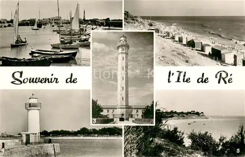AK / Ansichtskarte Ile_de_Re Strand Leuchtturm Boote Ile_de_Re