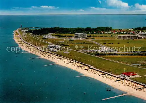 AK / Ansichtskarte Cuxhaven_Doese_Nordseebad Fliegeraufnahme mit Strand Cuxhaven_Doese_Nordseebad