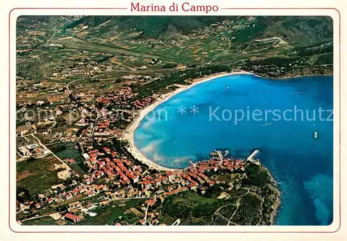 AK / Ansichtskarte Marina_di_Campo Fliegeraufnahme mit Strand Isola d`Elba Marina_di_Campo