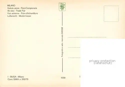 AK / Ansichtskarte Milano Fliegeraufnahme Fiera Campionaria Milano