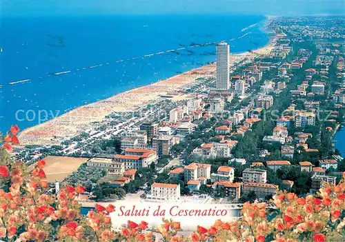 AK / Ansichtskarte Cesenatico Fliegeraufnahme mit Strand Cesenatico