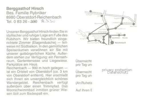 AK / Ansichtskarte Reichenbach_Oberstdorf Berggasthof Hirsch Reichenbach_Oberstdorf