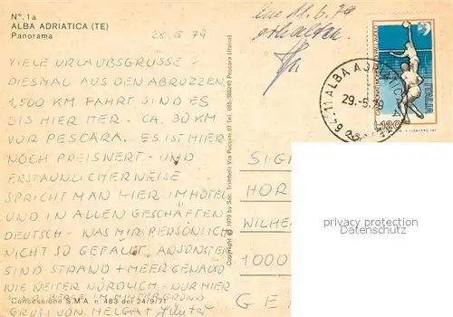 AK / Ansichtskarte Alba_Adriatica Fliegeraufnahme mit Strand Alba Adriatica