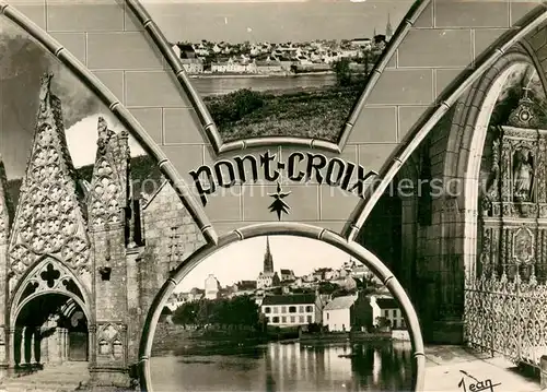 AK / Ansichtskarte Pont Croix Riviere et la ville Eglise Notre Dame de Roscudon Pont Croix