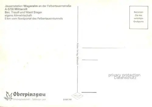 AK / Ansichtskarte Mittersill_Oberpinzgau Jausenstation Wageralm an der Felbertauernstrasse Mittersill Oberpinzgau