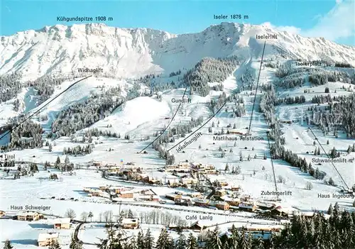 AK / Ansichtskarte Oberjoch Panorama Skigebiet Allgaeuer Alpen Fliegeraufnahme Oberjoch