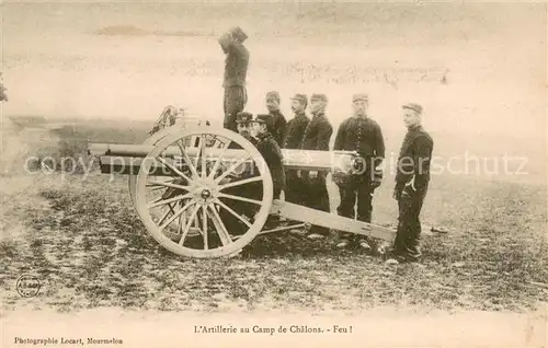 AK / Ansichtskarte Camp_de_Chalons Artillerie au Camp de Chalons Feu Camp_de_Chalons